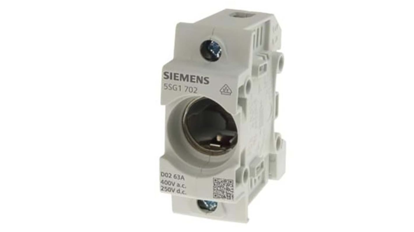 Portafusibles de botella Siemens 63A 1P Polos 400V ac