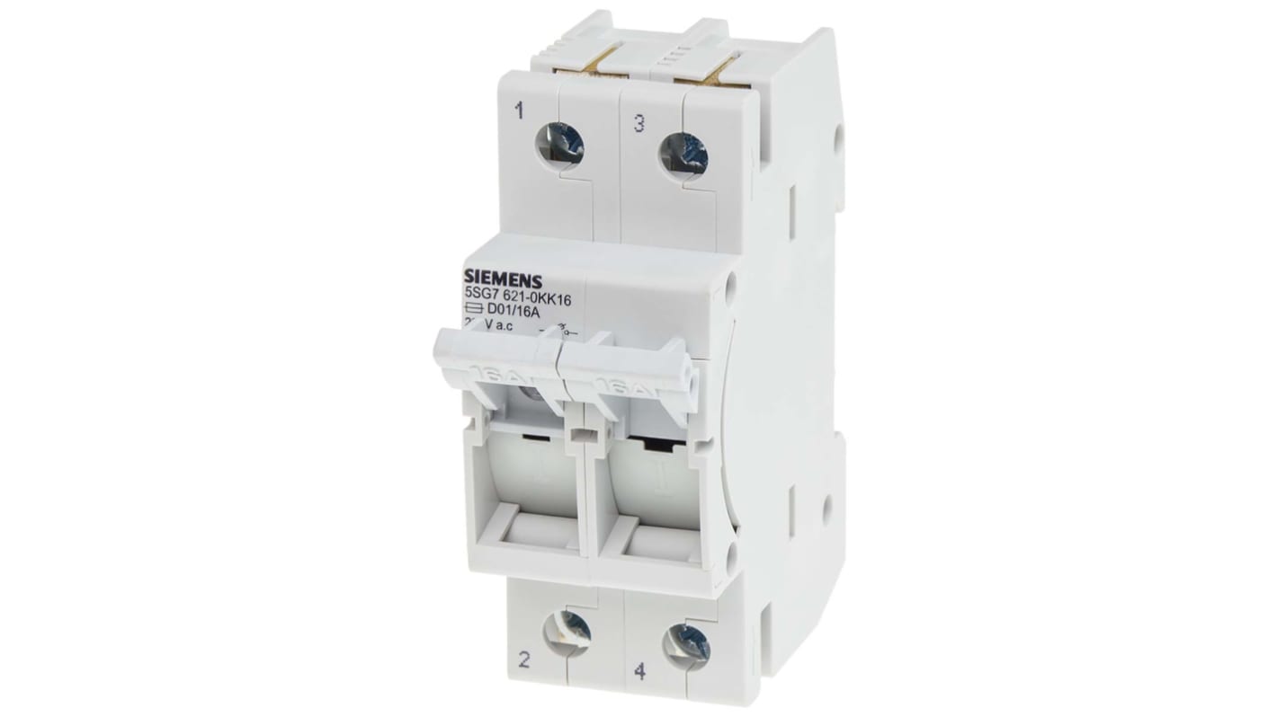 Interruptor seccionador con fusible Siemens, 16A, 2, Fusible D01 16A MINIZED 5SG