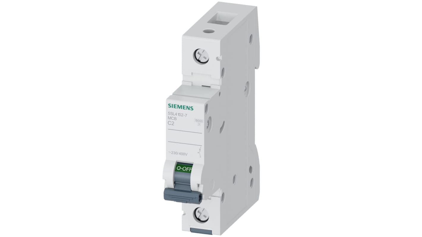 Interruttore magnetotermico Siemens 1P 2A 10 kA, Tipo C