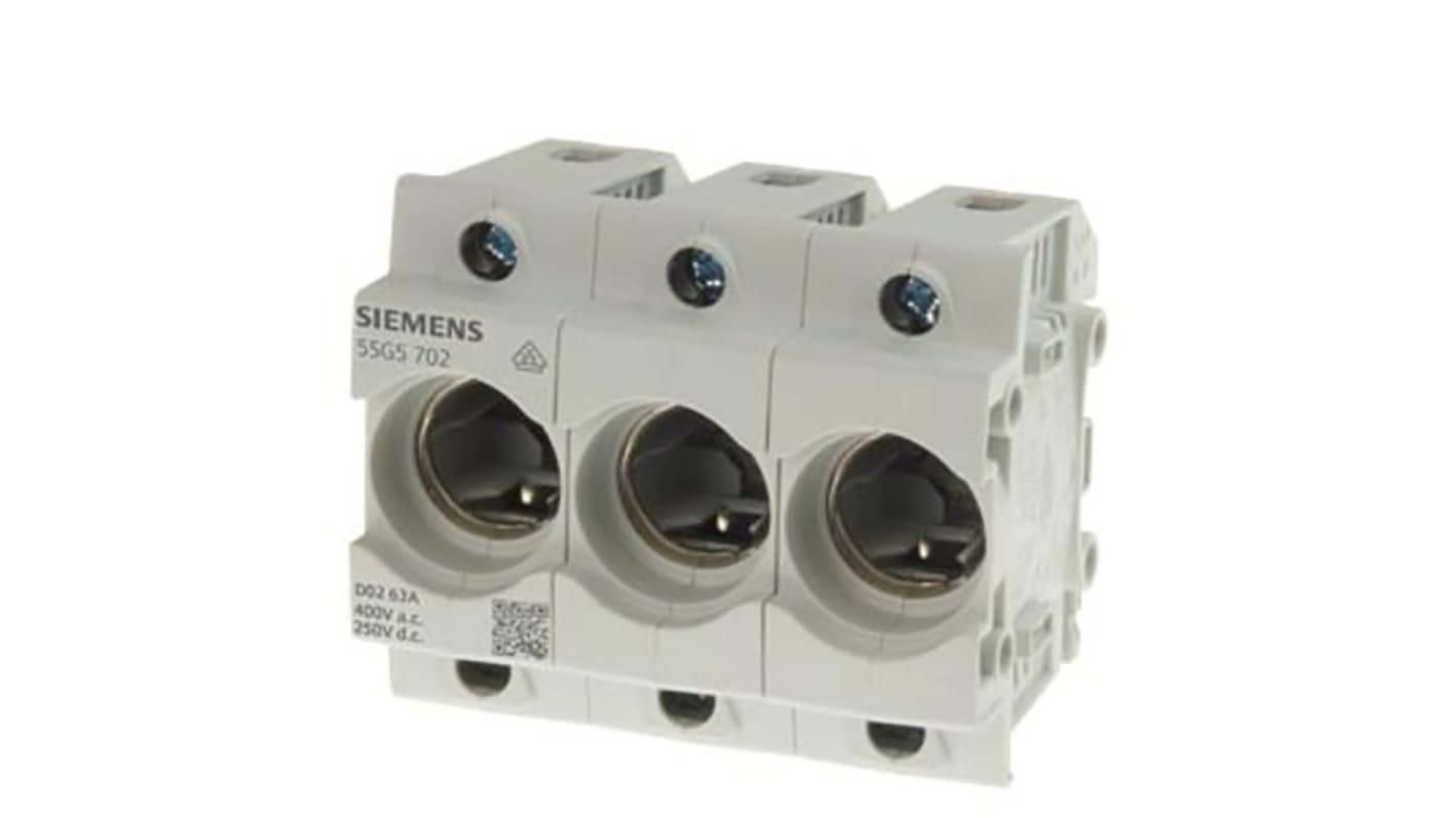 Portafusibles de botella Siemens 63A 3P Polos 400V ac