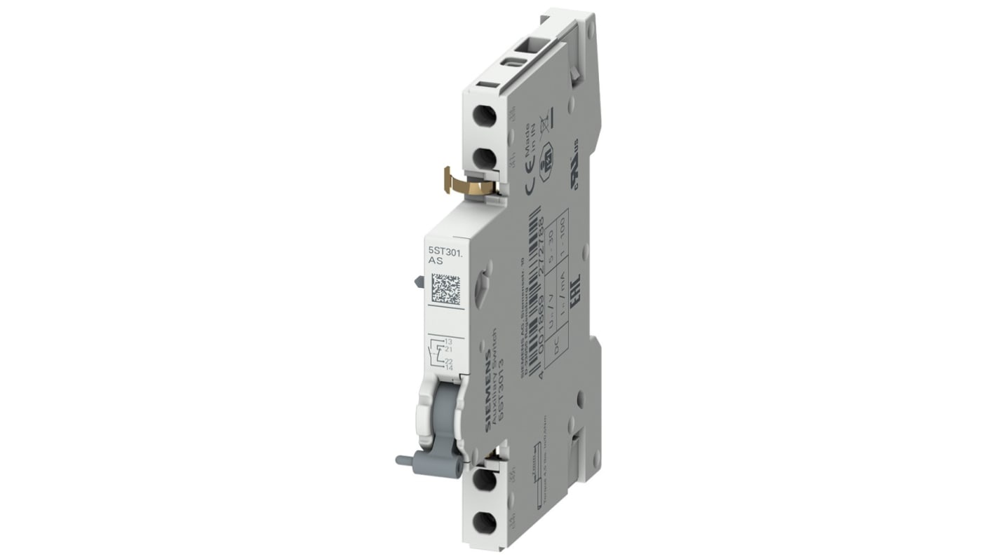 Siemens Auxiliary Contact, 2 Contact, 1NC + 1NO, DIN Rail Mount, SENTRON