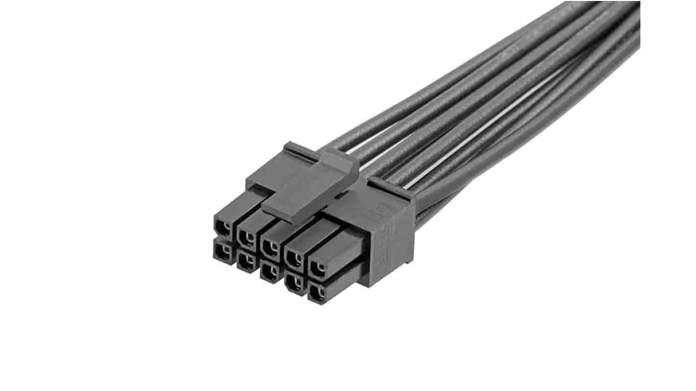 Kabel przewód-płytka, Micro-Fit 3.0, 300 V AC/DC, 8,5 A, raster: 3mm, 300mm, Cyna, Czarny