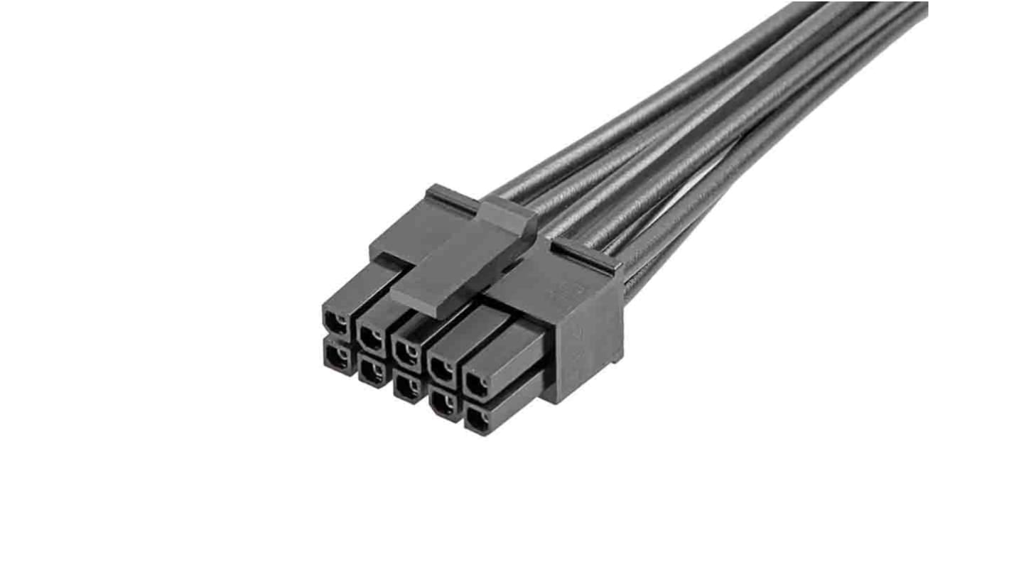 Kabel przewód-płytka, Micro-Fit 3.0, 300 V AC/DC, 8,5 A, raster: 3mm, 150mm, Cyna, Czarny