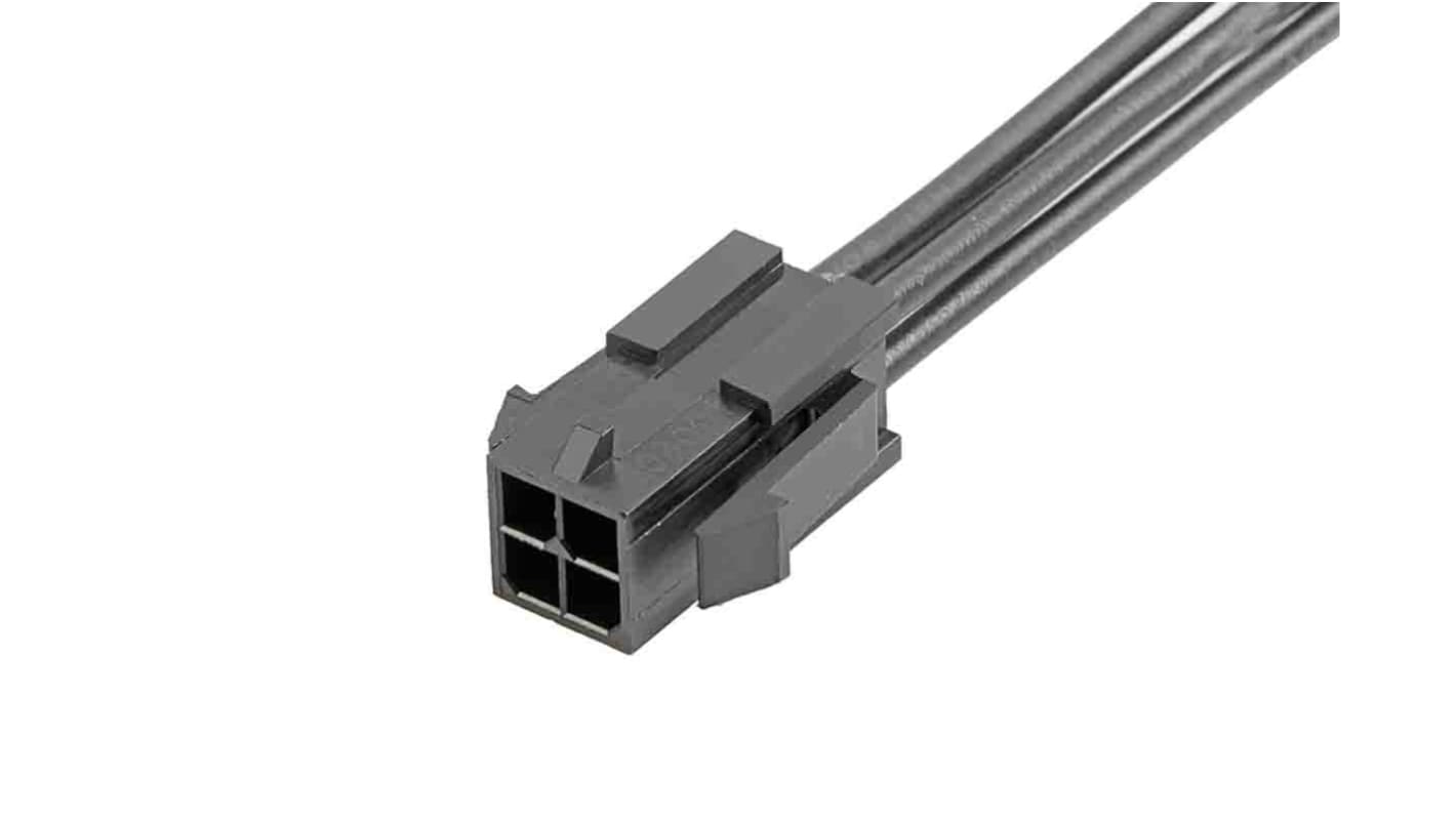 Conjunto de cables Molex Micro-Fit 3.0 214757, long. 150mm, Con A: Macho, 4 vías, Con B: Macho, 4 vías, paso 3mm