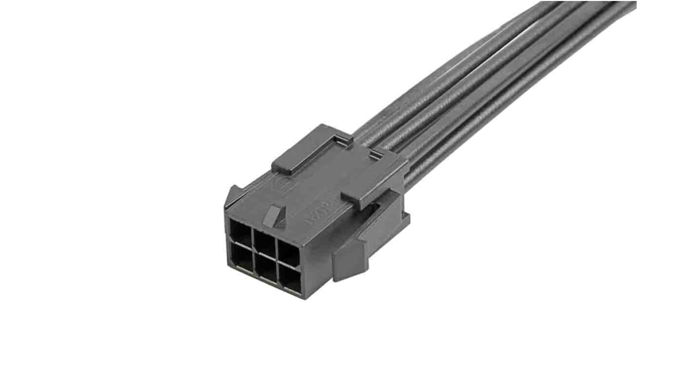 Conjunto de cables Molex Micro-Fit 3.0 214757, long. 150mm, Con A: Macho, 6 vías, Con B: Macho, 6 vías, paso 3mm