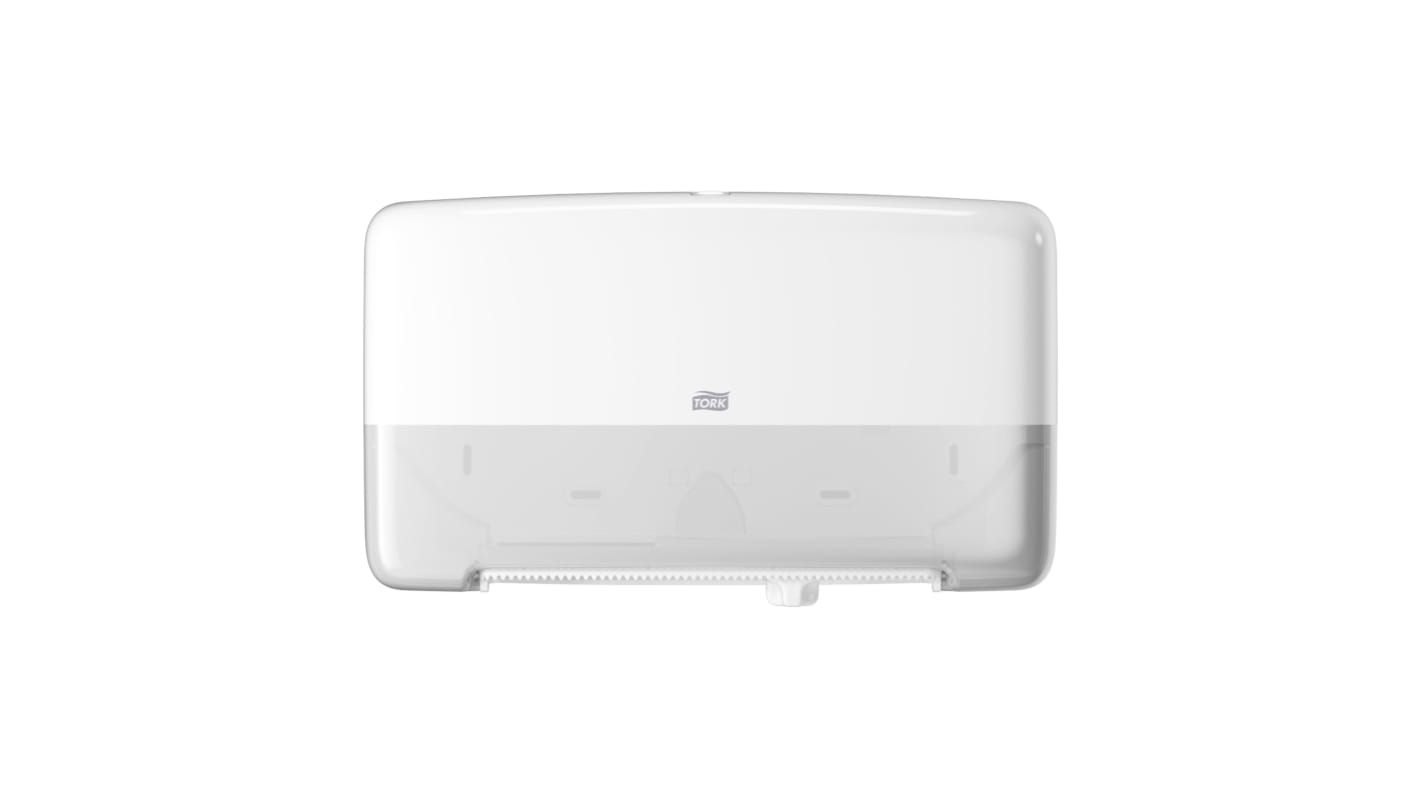 Tork White Plastic Toilet Roll Dispenser, 146mm x 256mm x 432mm