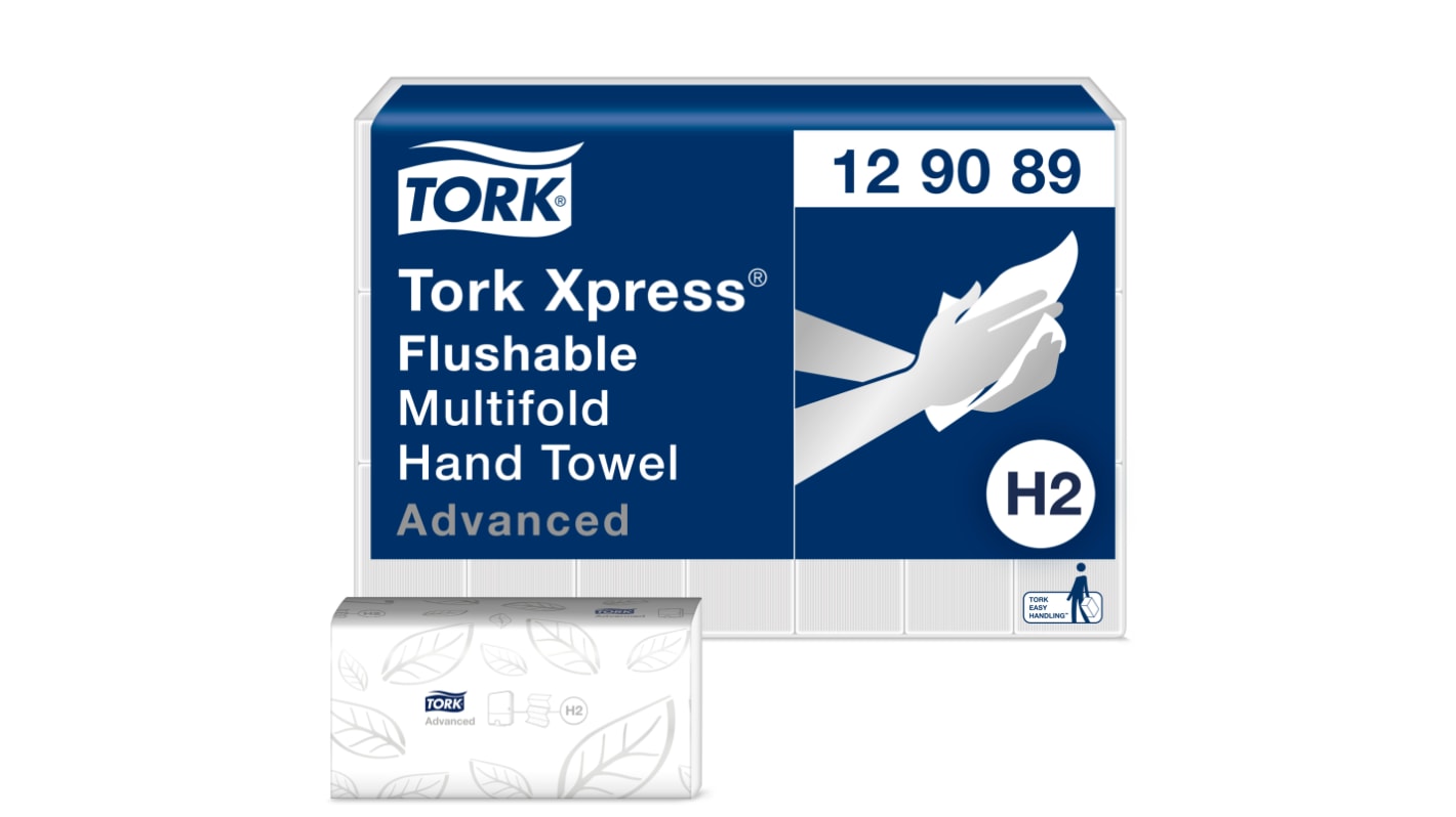 129089 Tork Tork Xpress® Flushable Hand Towels Folded White Paper