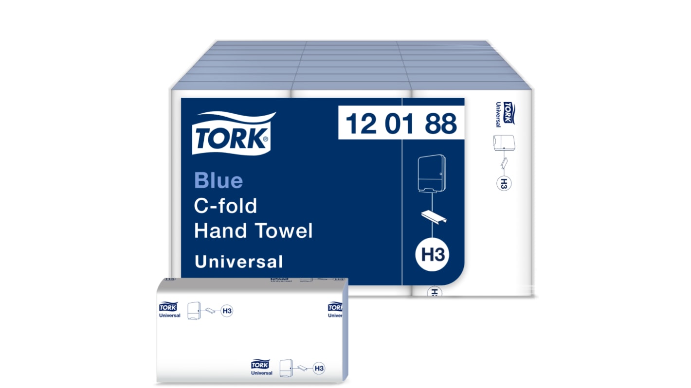 Toalla de Papel Tork C FOLD / Plegado Blanco de 1 capa, 4608 Hojas de 100 x 250mm