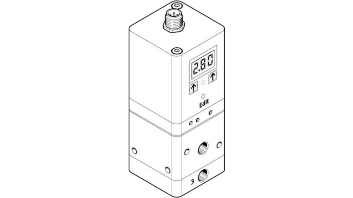 Festo G 1/8 Pneumatic Regulator - 0.02bar to 2bar, 4bar max. input, 557779