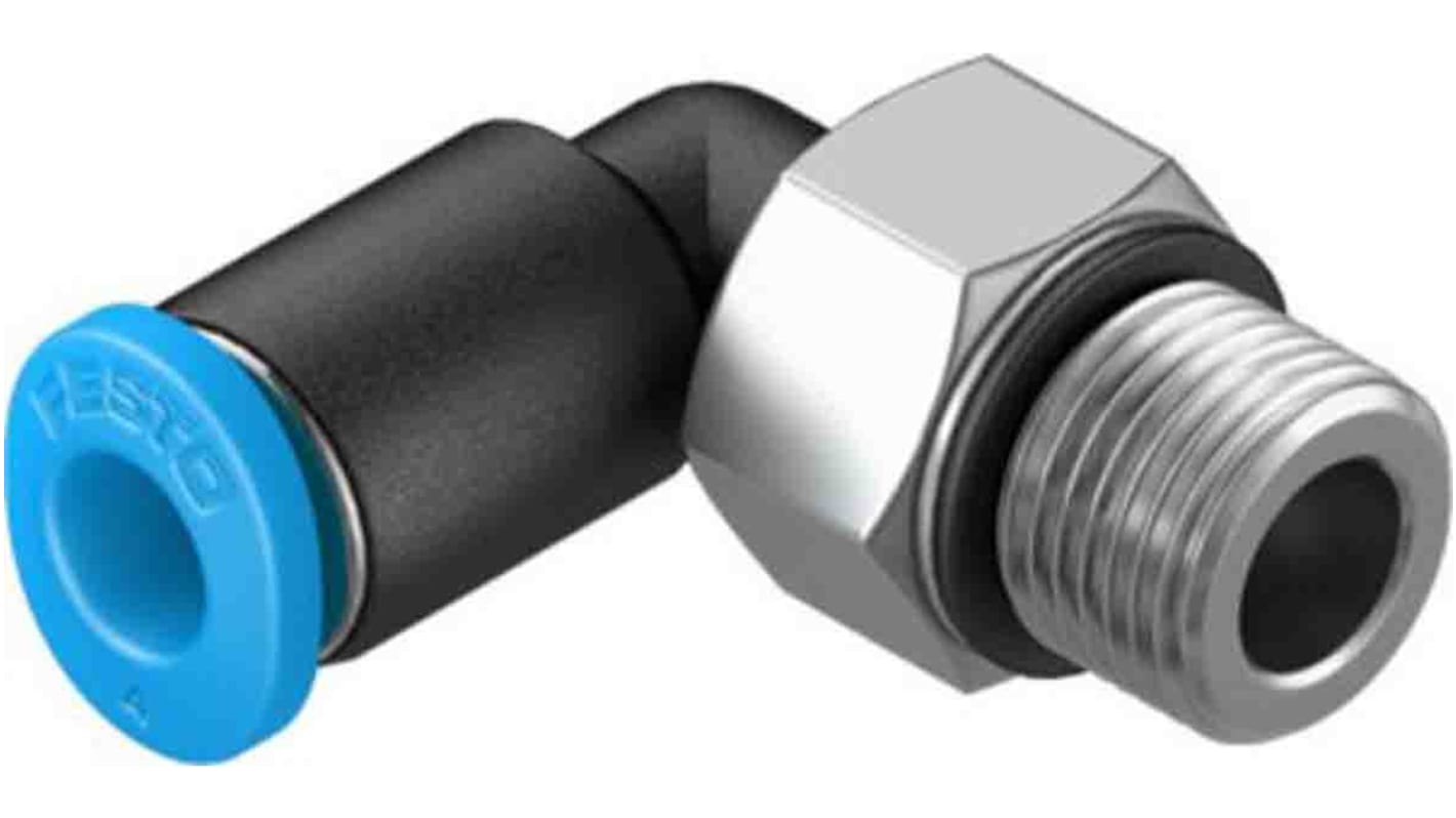 Festo Elbow Threaded Adaptor, M7 Male to Push In 4 mm, Threaded-to-Tube Connection Style, 130773