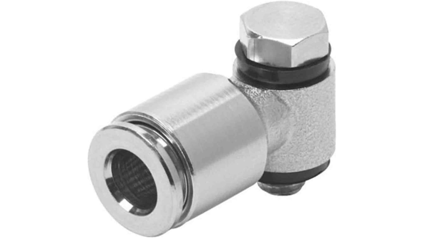 Festo Elbow Threaded Adaptor, G 1/8 Male to Push In 4 mm, Threaded-to-Tube Connection Style, 558829