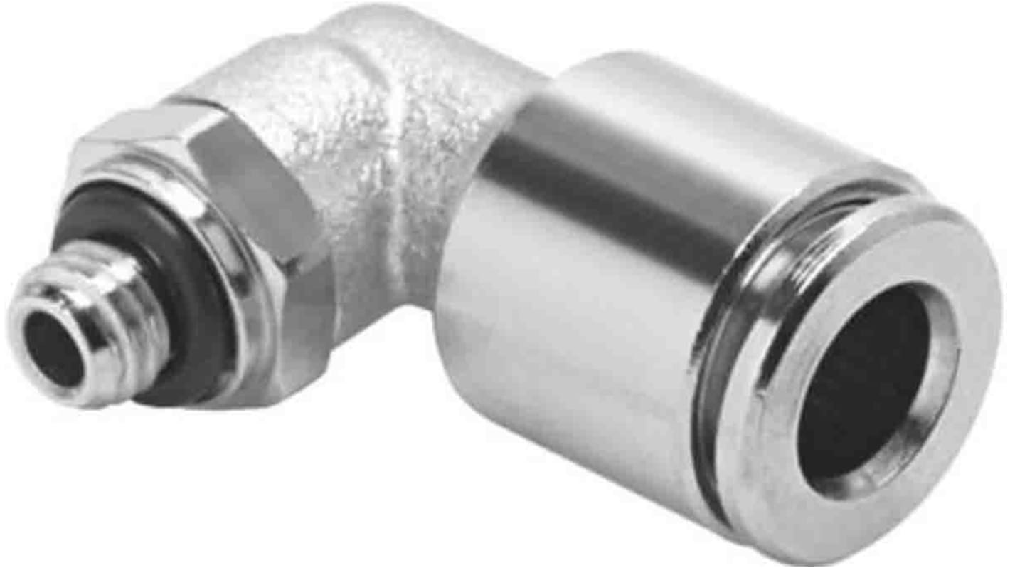 Festo Elbow Threaded Adaptor, M5 Male to Push In 6 mm, Threaded-to-Tube Connection Style, 558705