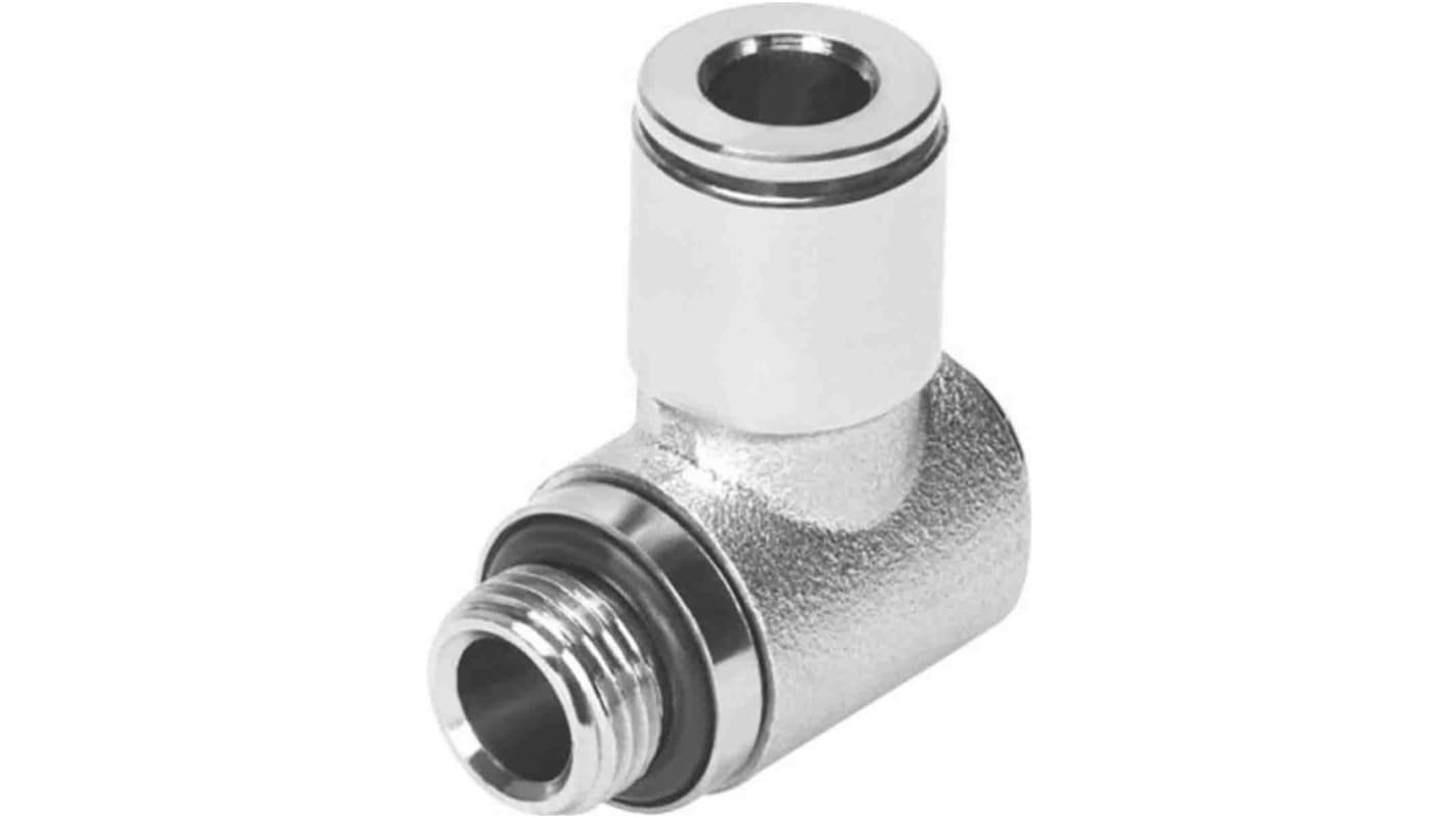 Festo Elbow Threaded Adaptor, G 1/4 Male to Push In 8 mm, Threaded-to-Tube Connection Style, 558822