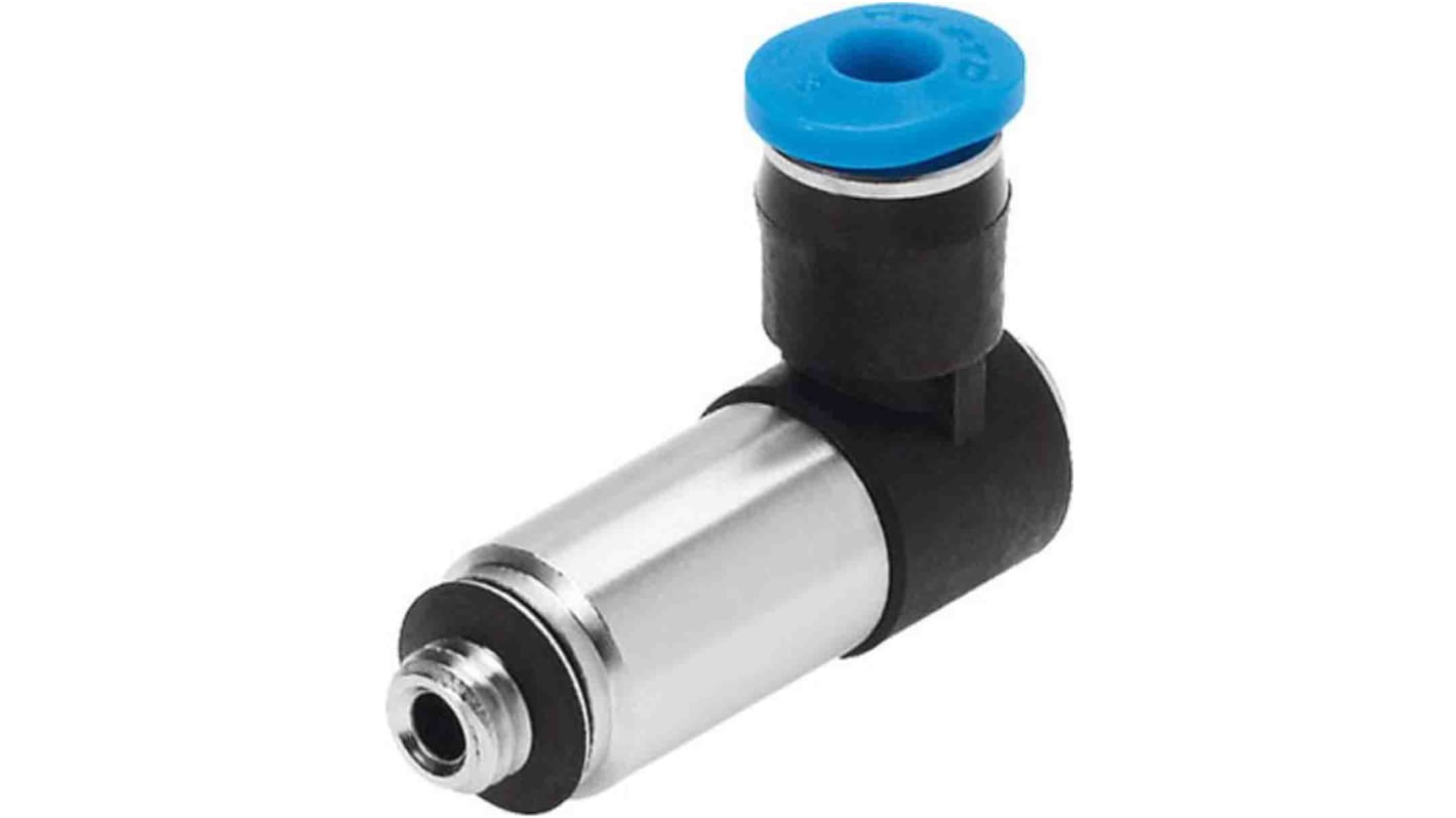 Festo Elbow Threaded Adaptor, M7 Male to Push In 6 mm, Threaded-to-Tube Connection Style, 130837