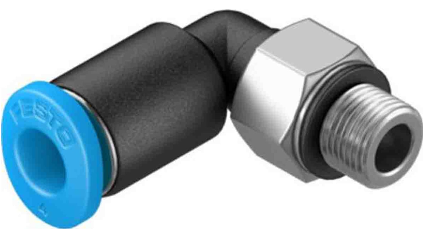 Adaptateur fileté coudé Festo vers Enfichable 4 mm Mâle M5