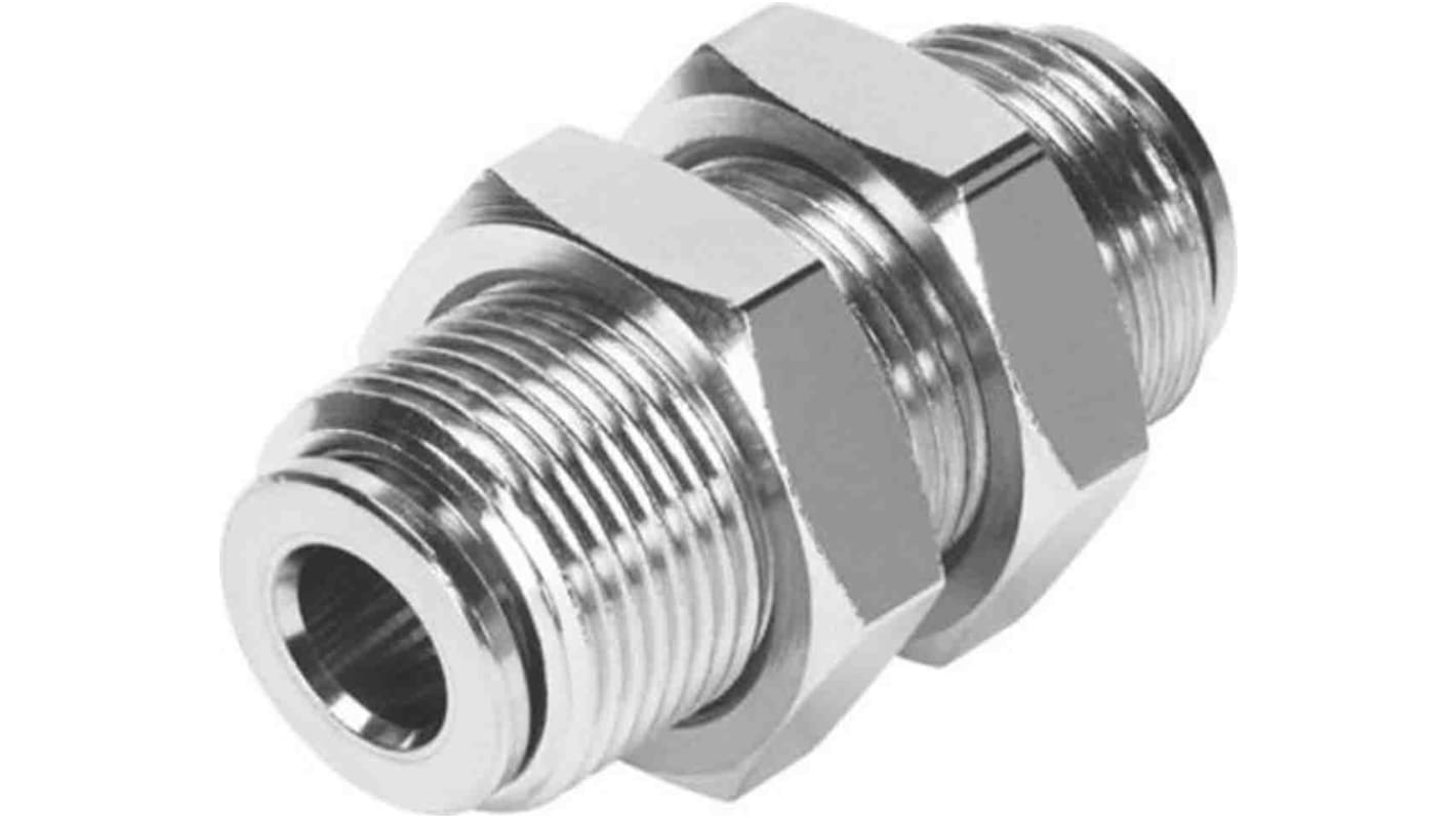 Festo NPQM Series Bulkhead Tube-to-Tube Adaptor, Push In 10 mm to Push In 10 mm, Tube-to-Tube Connection Style, 558809