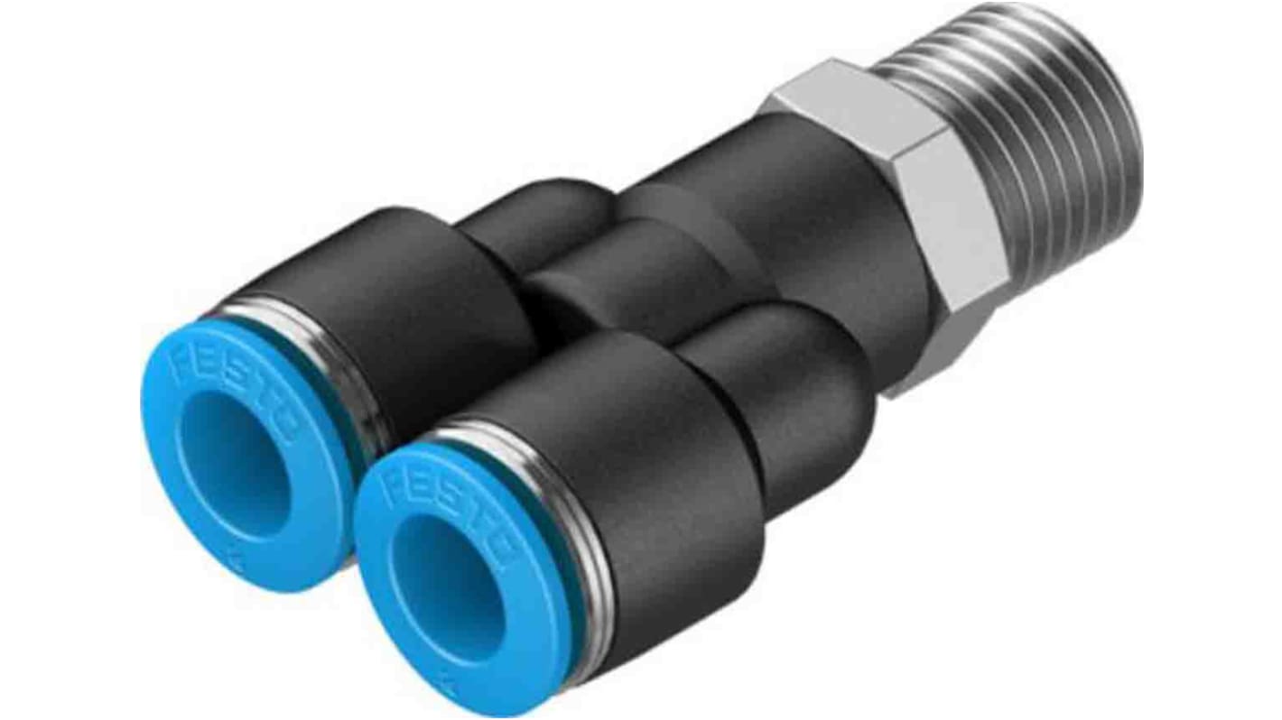 Festo Y Threaded Adaptor, Push In 8 mm to Push In 8 mm, Threaded-to-Tube Connection Style, 153142