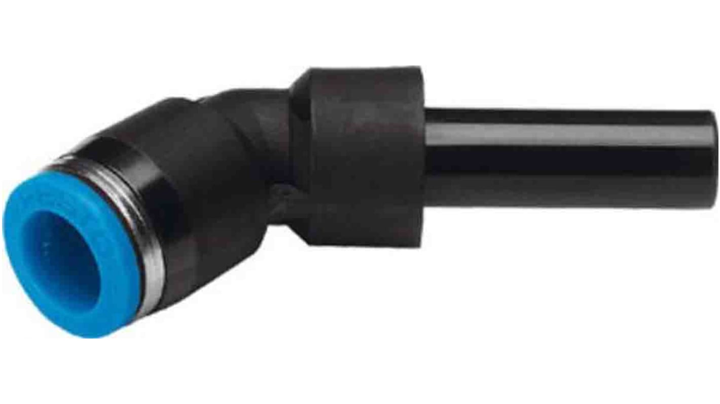 Racor neumático Festo QSW, Adaptador de tubo a tubo acodado, con. A Encaje a presión de 10 mm, con. B Encaje a presión