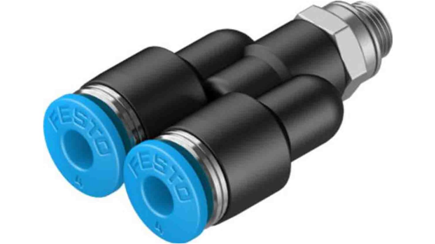 Festo Y Threaded Adaptor, Push In 4 mm to Push In 4 mm, Threaded-to-Tube Connection Style, 190673