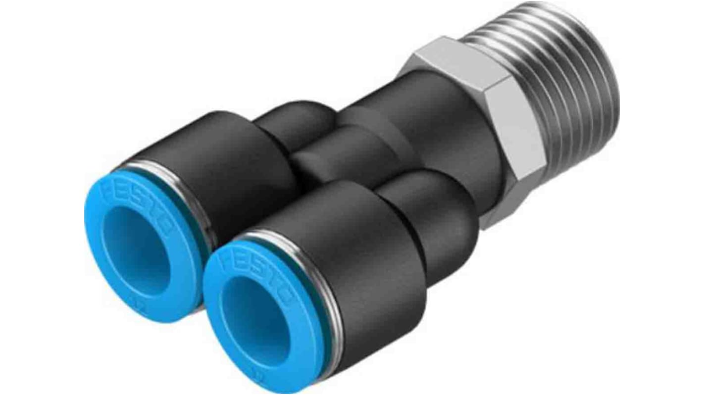 Festo Y Threaded Adaptor, Push In 12 mm to Push In 12 mm, Threaded-to-Tube Connection Style, 153147