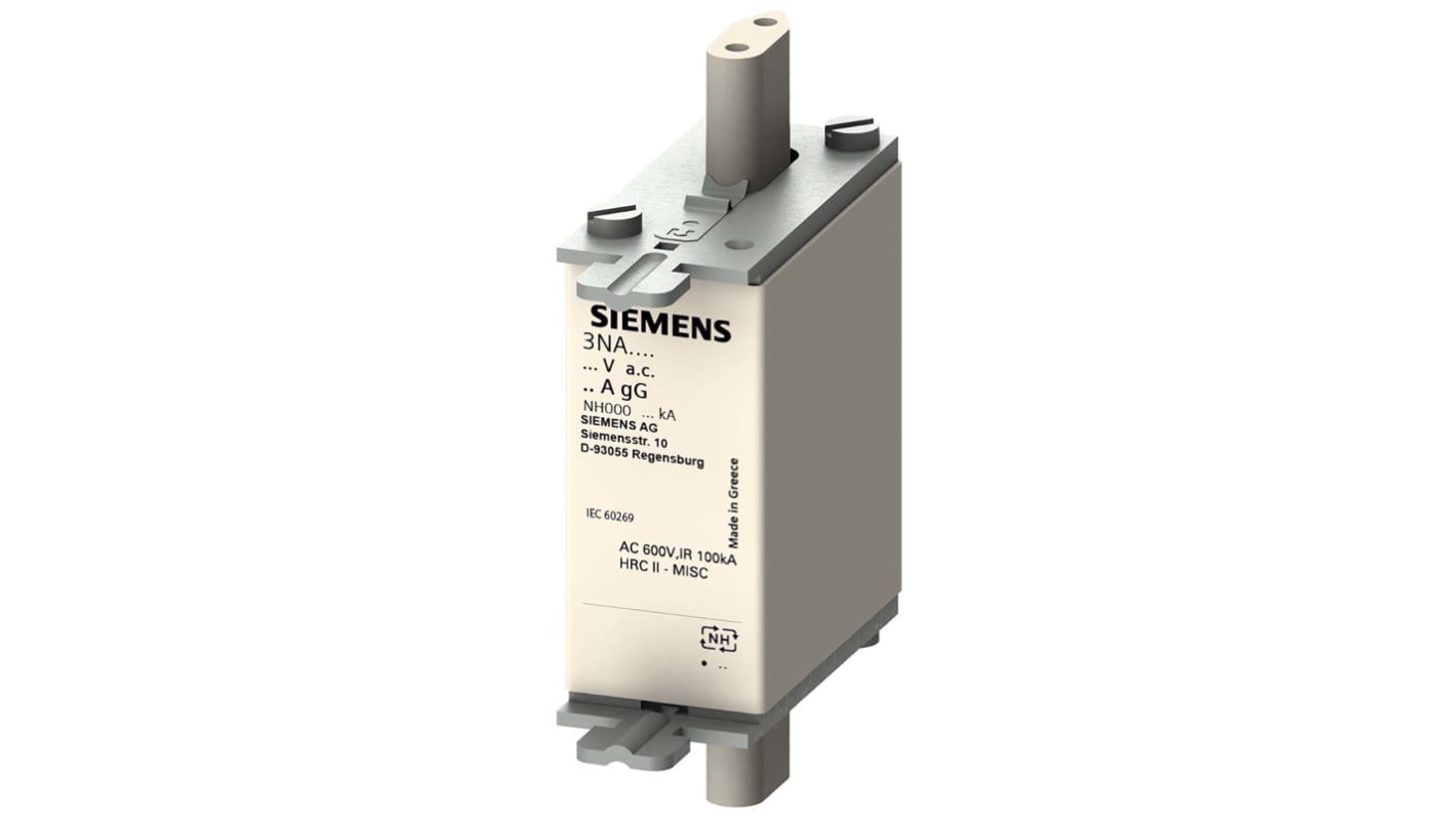 Fusible de cuchillas centradas Siemens, NH000, gG, 690V ac, 16A, F, IEC 60269