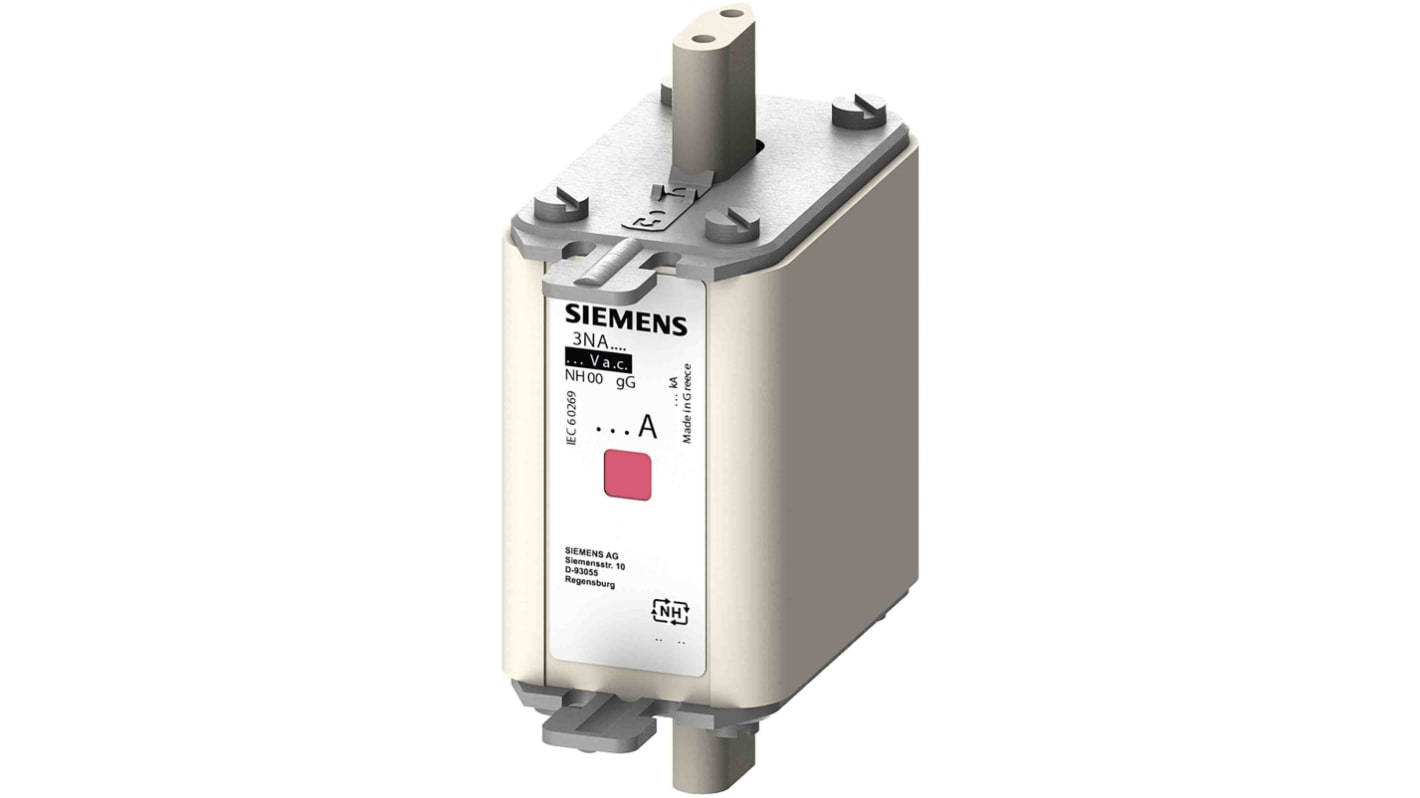 Fusible de cuchillas centradas Siemens, NH00, gG, 500V ac, 160A, F, IEC 60269