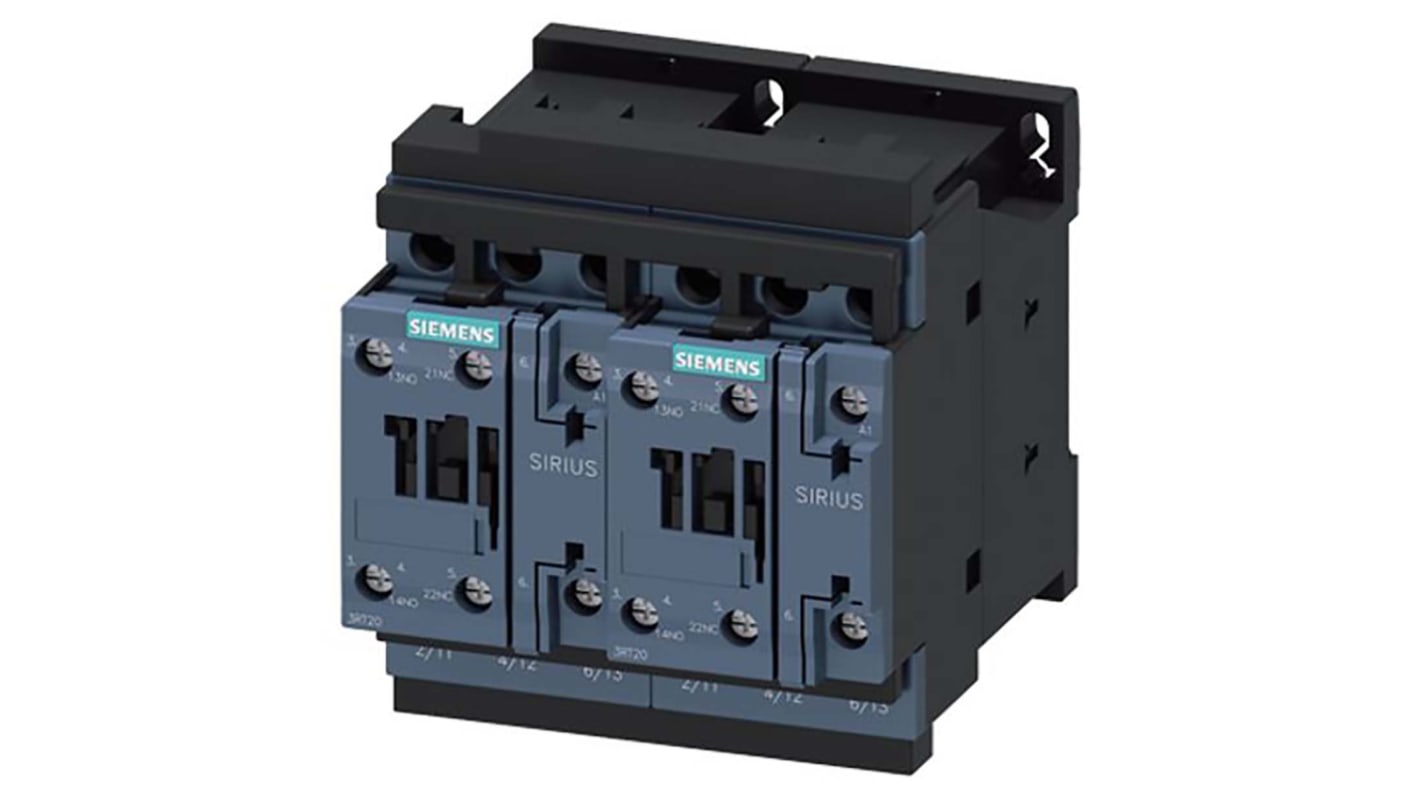 Siemens Reversing Contactor, 230 V ac Coil, 3-Pole, 25 A, 11 kW, 3NO