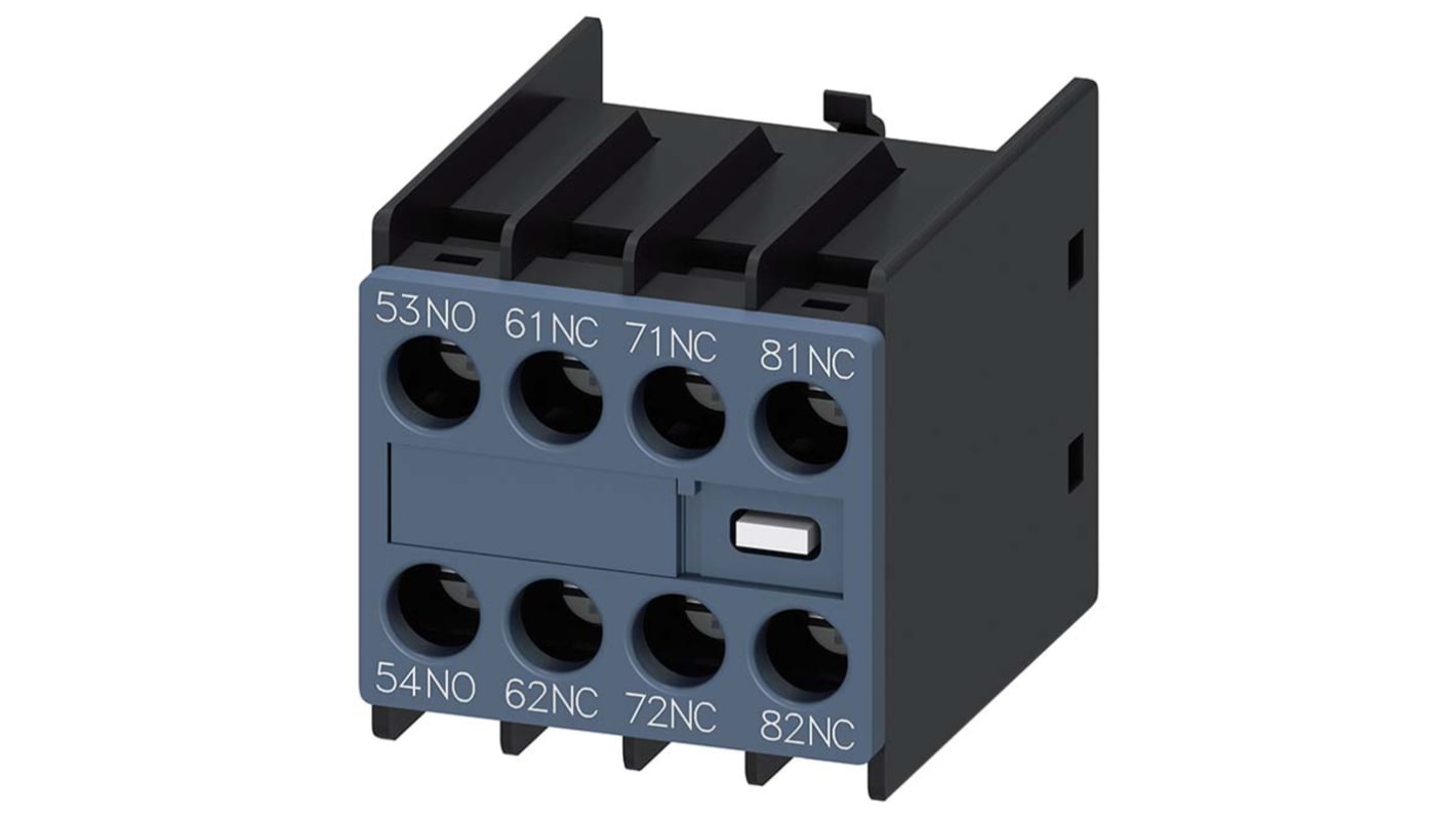 Siemens 3RH2911 Hilfskontakt 4-polig SIRIUS, 1 Schließer + 3 Öffner Schnappbefestigung 10 A, 17 V Gleichstrom