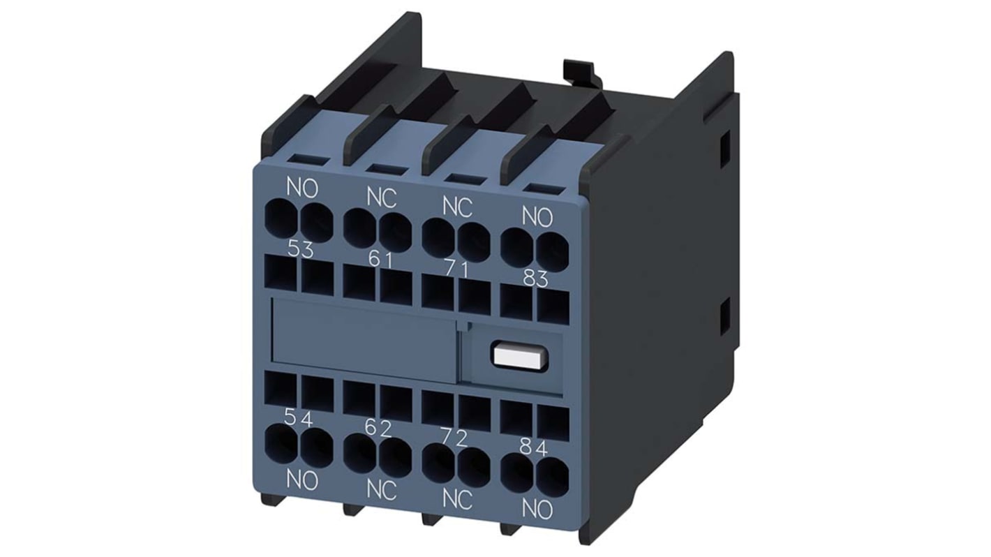 Siemens Auxiliary Contact, 4 Contact, 2NC + 2NO, Snap-On, SIRIUS