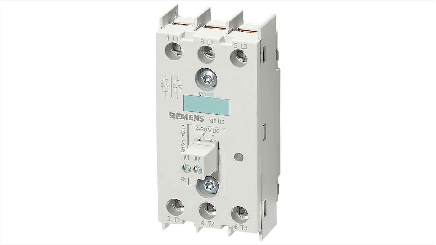 Siemens 3RF22 Series Solid State Relay, 30 A Load, DIN Rail Mount, 600 V Load