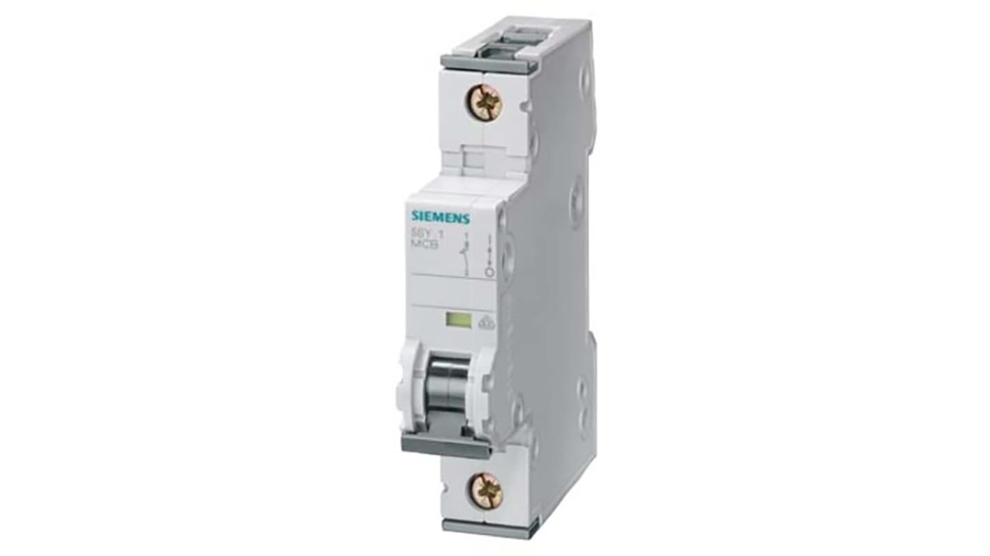 Disjoncteur Siemens 5SY5 1P, 10A, pouvoir de coupure 10 kA, montage rail DIN