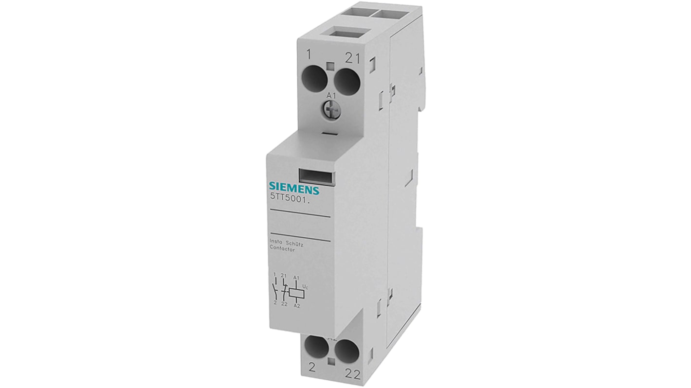 Siemens Contactor, 230 V ac Coil, 1-Pole, 20 A, 1NO + 1NC