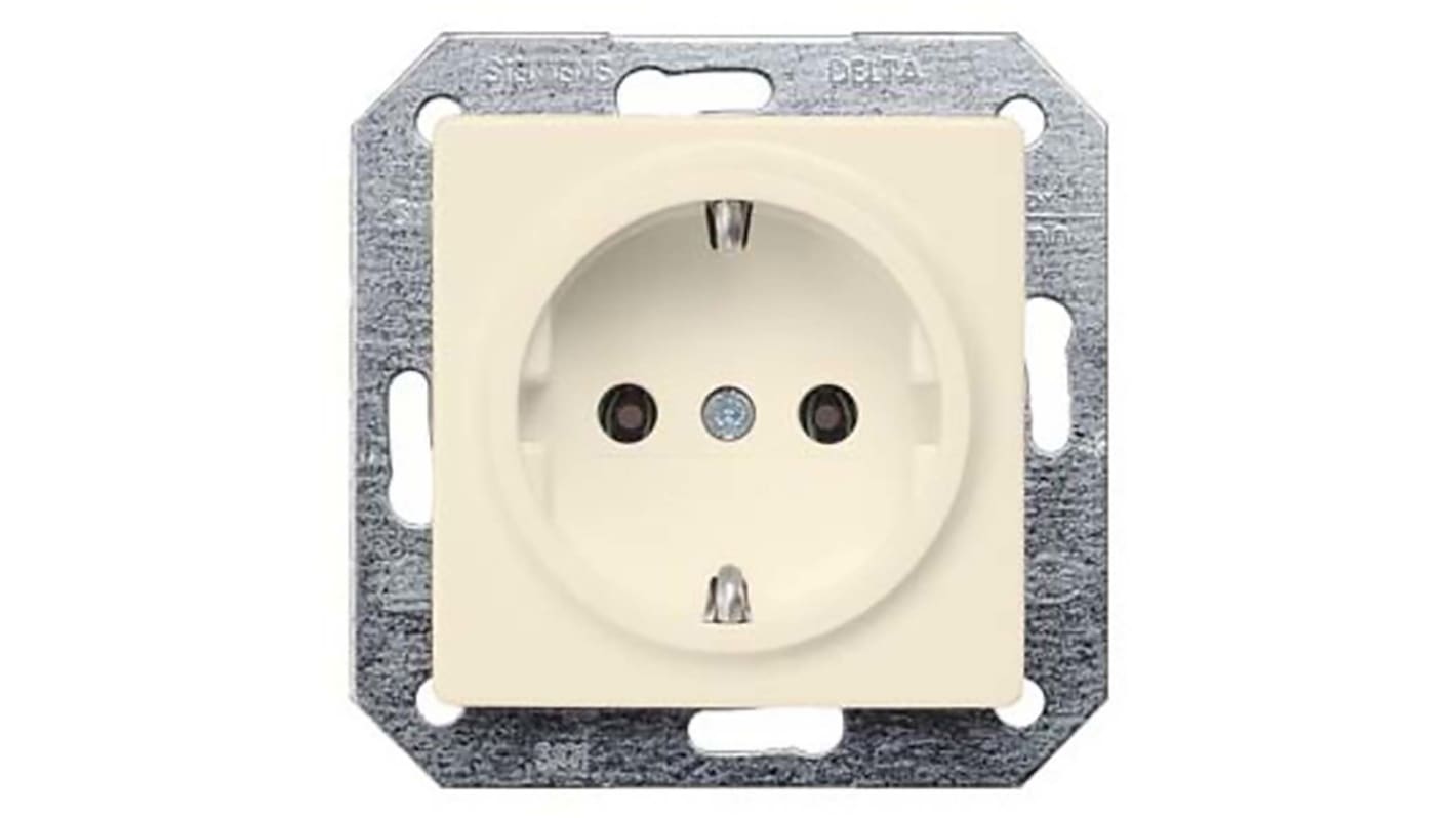 Siemens White 1 Gang Electrical Socket, 2 Poles, 16A, Schuko, Indoor Use