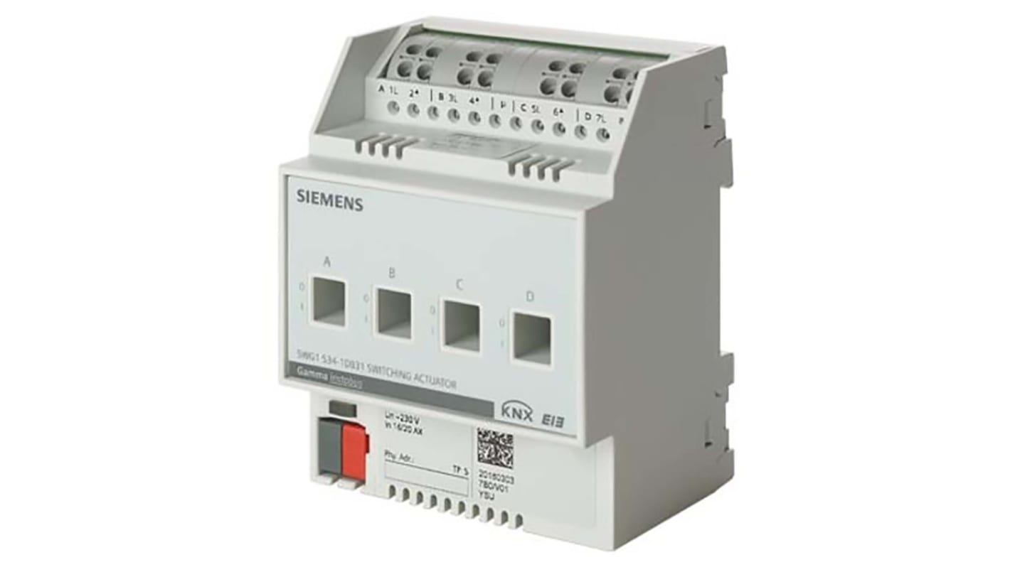 Siemens 5WG1534 Lighting Controller Switch Actuator, DIN Rail Mount, 230 V