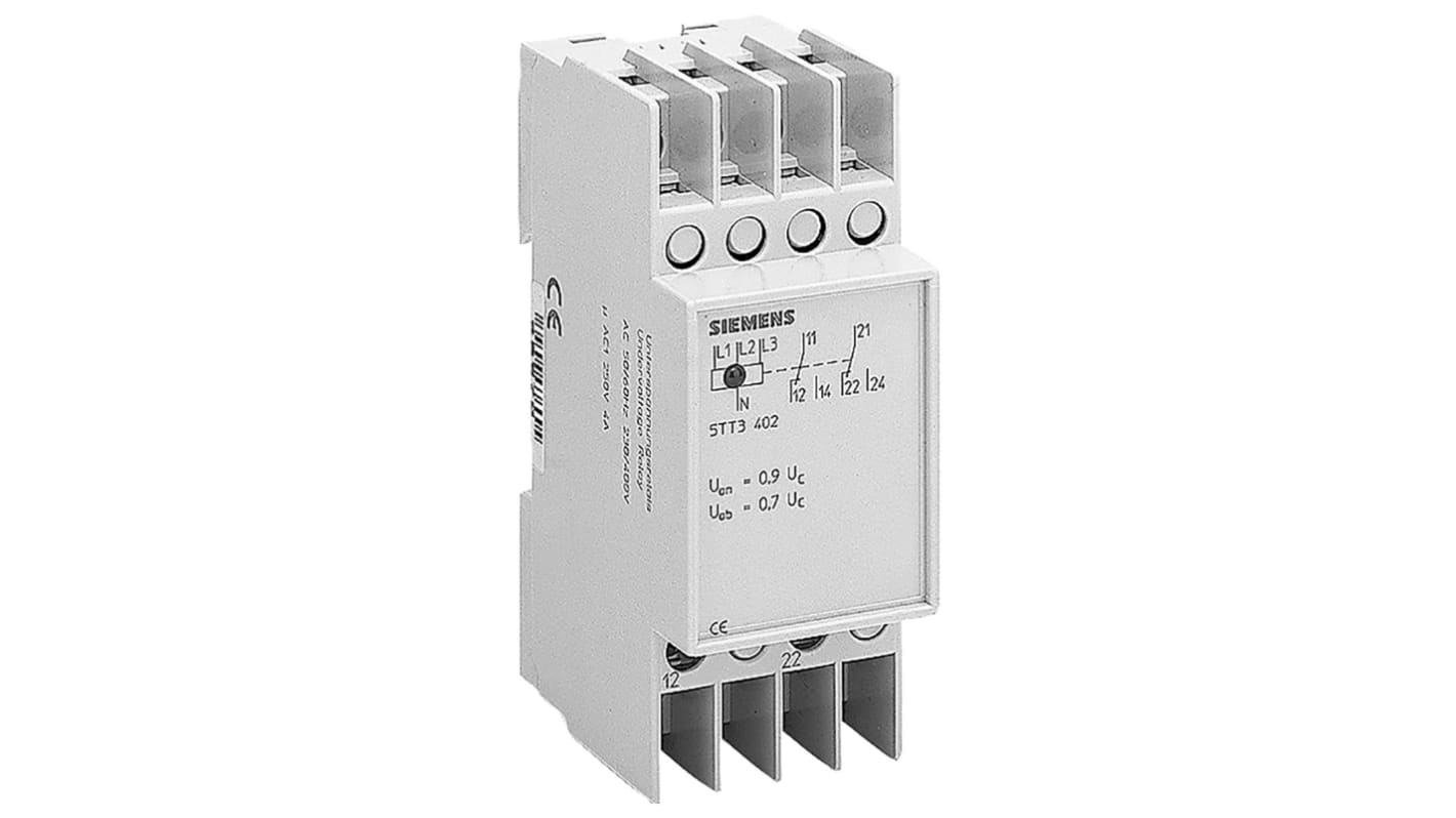 Siemens Voltage Monitoring Relay, 3 Phase, DPDT