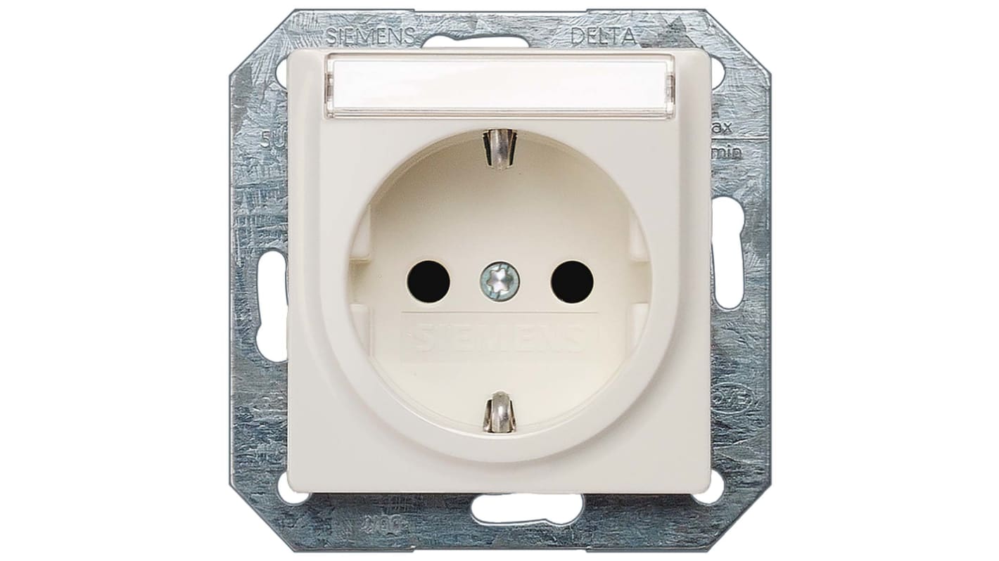 Siemens White 1 Gang Plug Socket, 16A, Schuko, Indoor Use