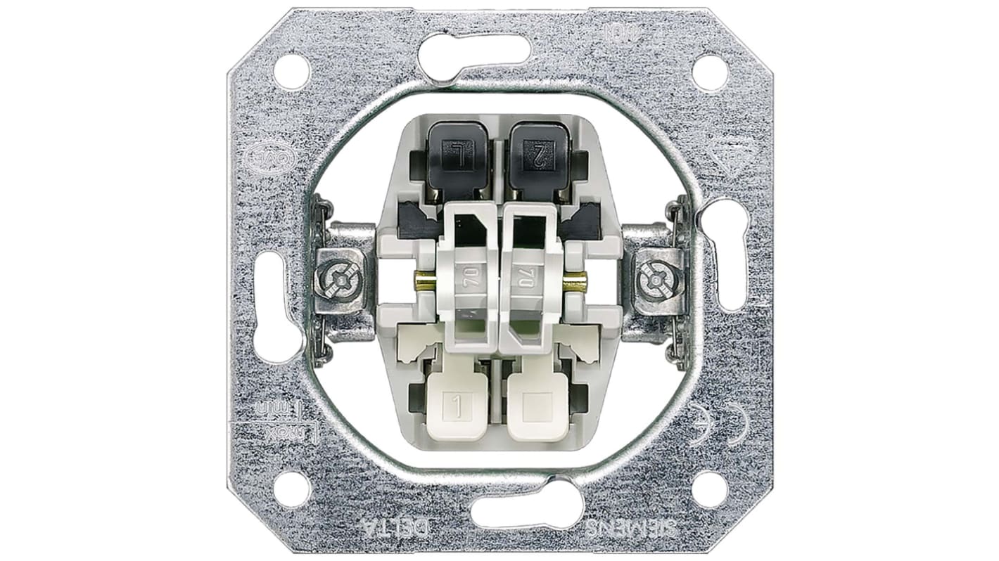 Interruttore luce Siemens serie 5T, 10A, 250V, 2 poli, IP20, Metallo