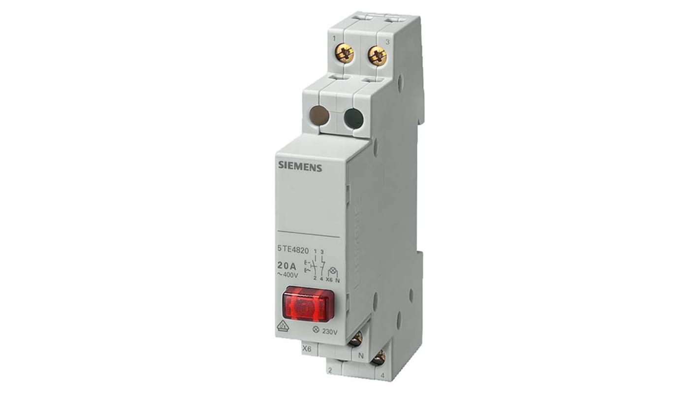 Pulsador Siemens 5TE, color de botón Blanco, SPST, IP20