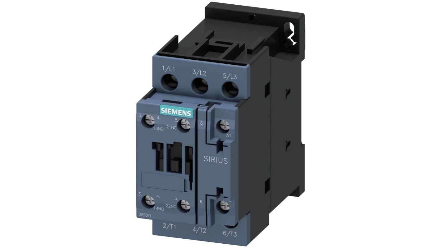 Siemens Reversing Contactor, 230 V ac Coil, 3-Pole, 9 A, 40 kW, 1NO + 1NC