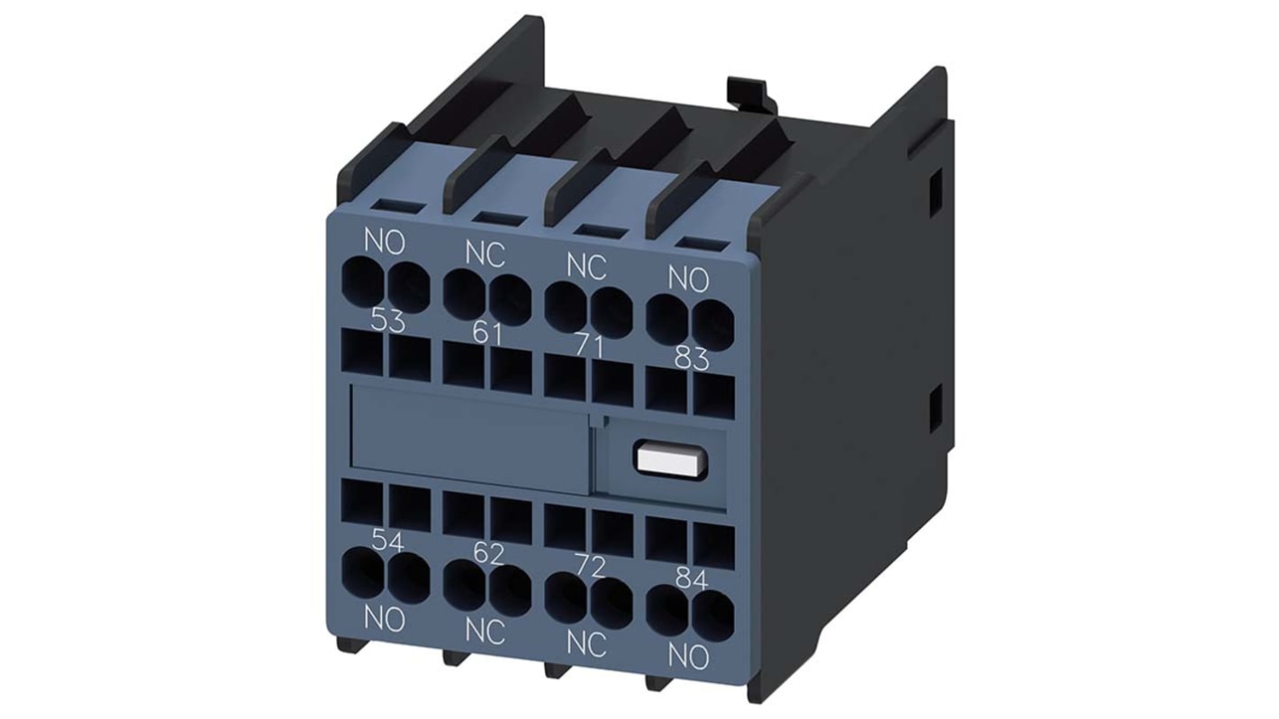 Siemens 3RH2911 Hilfskontakt 4-polig SIRIUS, 2 Öffner + 2 Schließer Schnappbefestigung 10 A, 17 V Gleichstrom