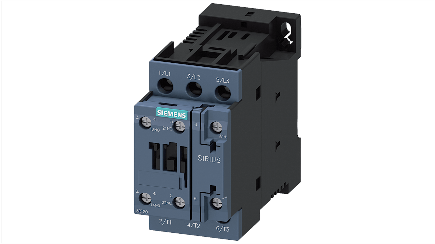 Siemens SIRIUS Wendeschütz / 24 V dc Spule, 3 -polig 1 Schließer, 1 Öffner / 38 A, Umkehrend