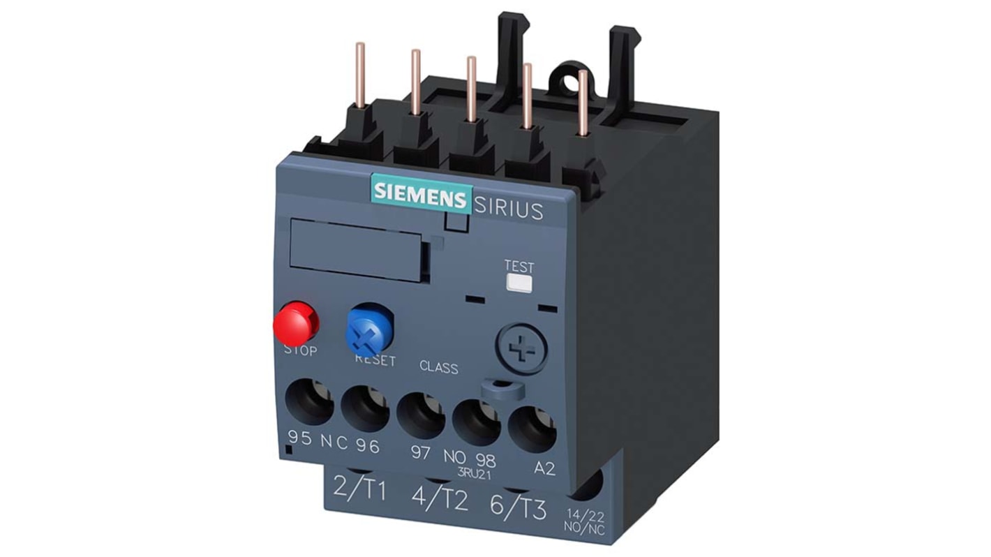 Siemens Overload Relay 1NO + 1NC, 1 A Contact Rating, 0.25 kW, 690 Vac, 3P, SIRIUS