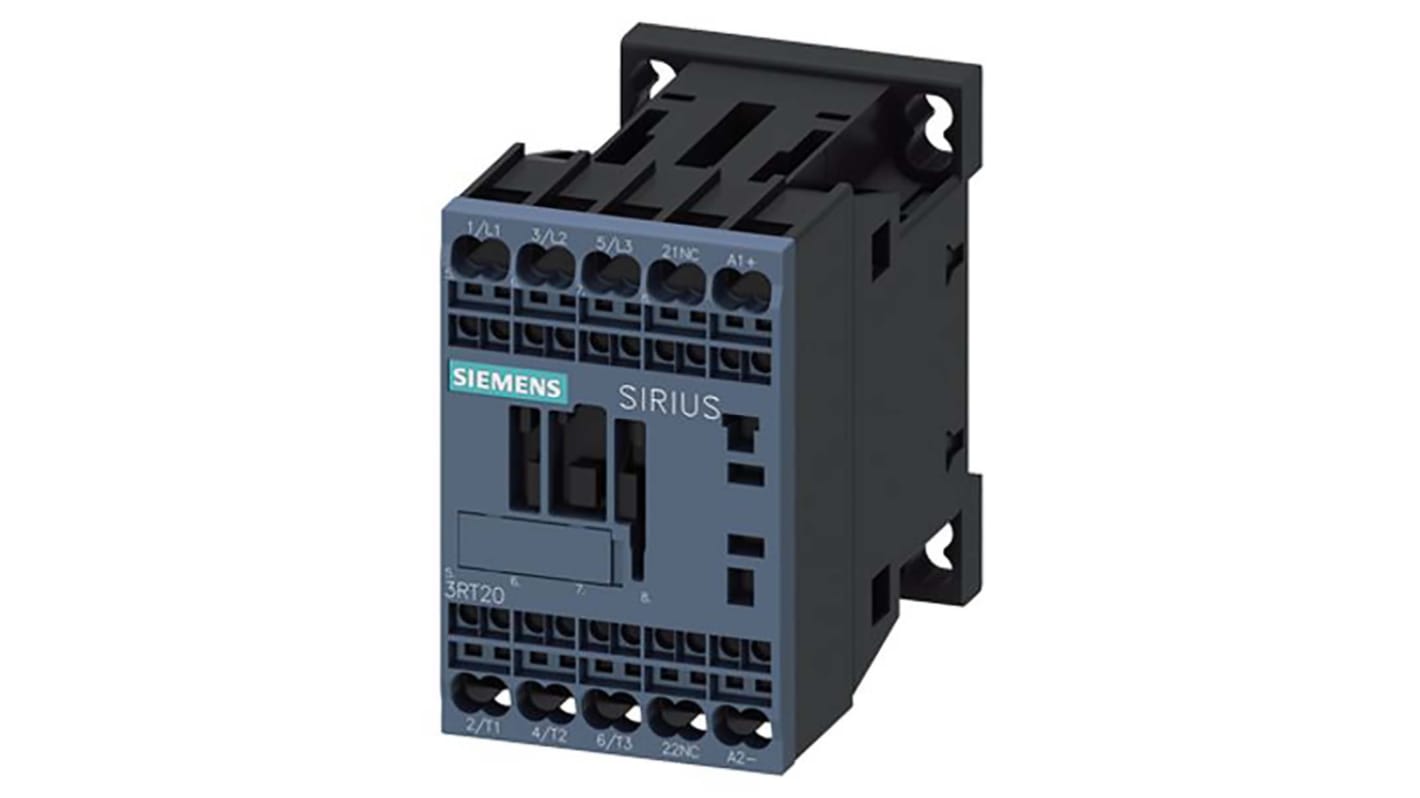 Siemens Reversing Contactor, 24 V dc Coil, 3-Pole, 12 A, 5.5 kW, 1NC