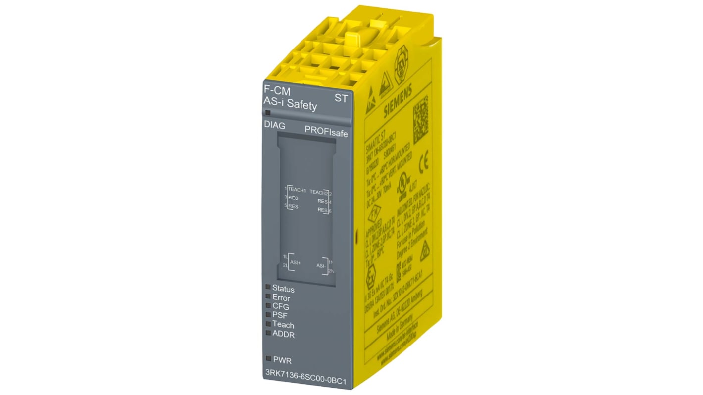 Siemens Sicherheitsmodul für AS-Interface, 1 x / 1 x F-CM AS-i Safety ST, 73 x 2058 mm