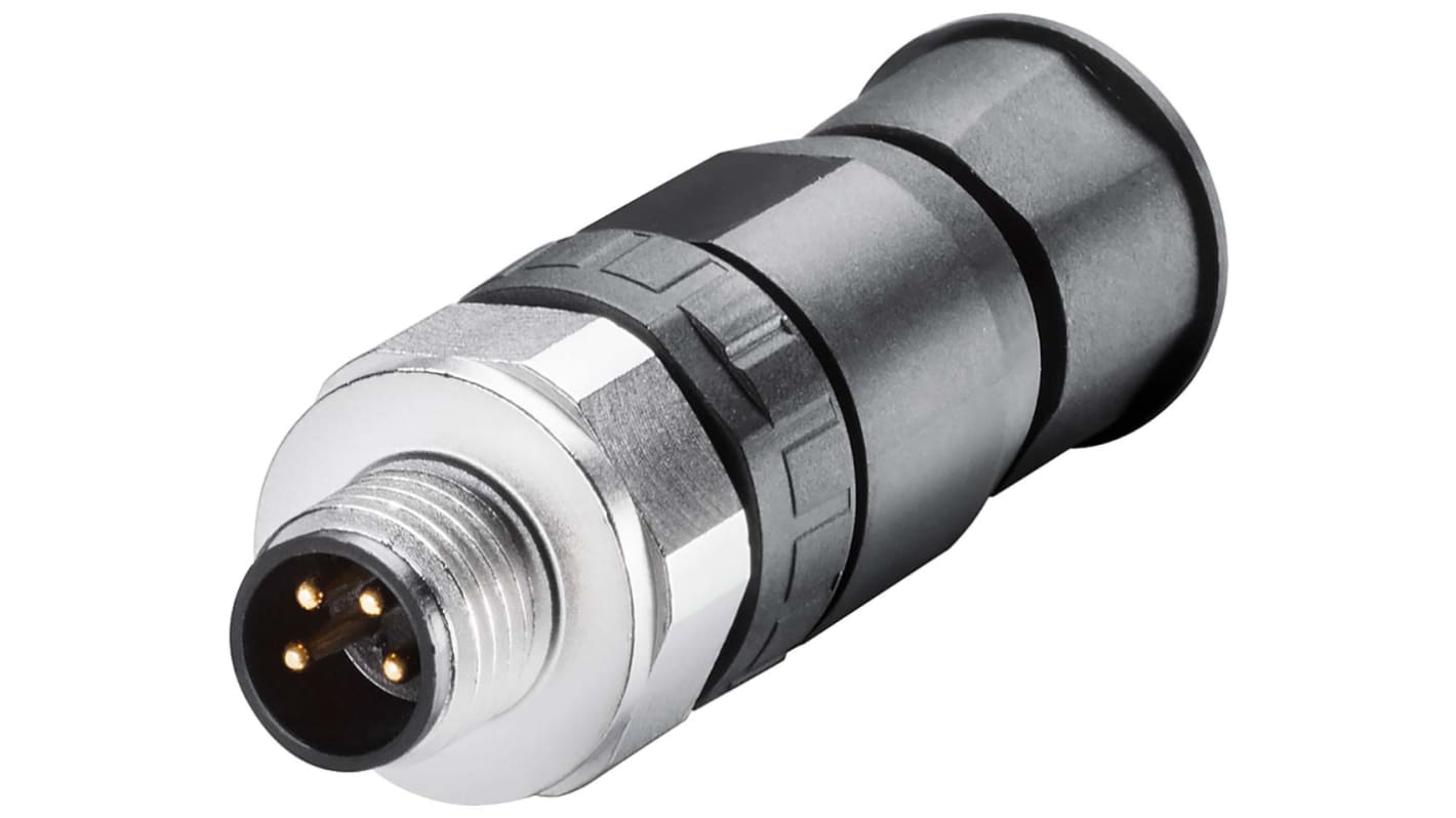 M8 power connector, Male contact insert,