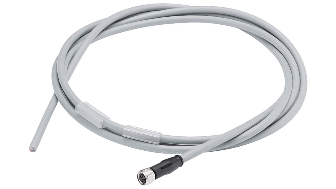 Siemens M8 to Female 4 way Unterminated Sensor Actuator Cable, 5m