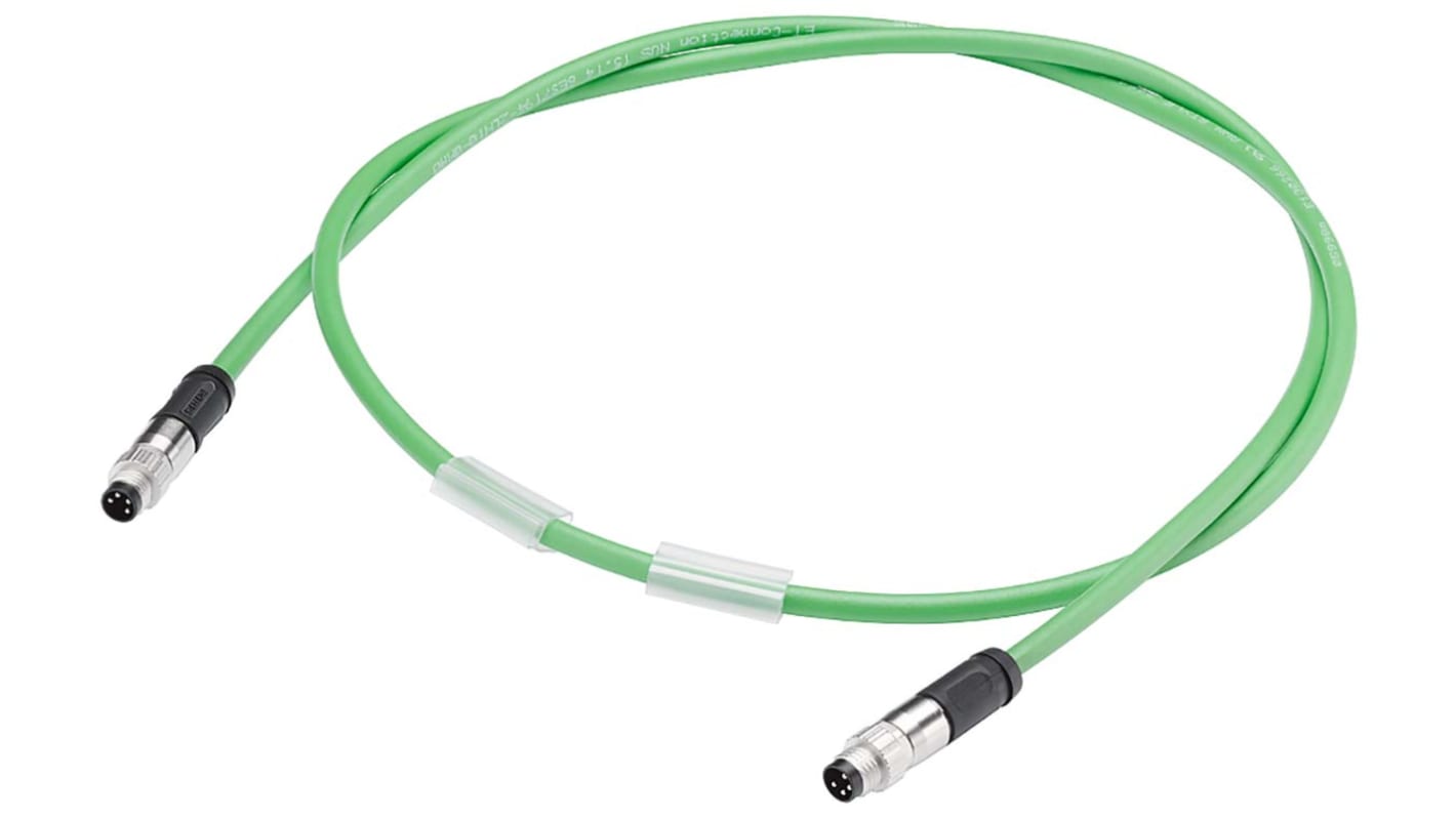 Siemens Male 4 way M8 to Male 4 way M8 Bus Cable, 300mm