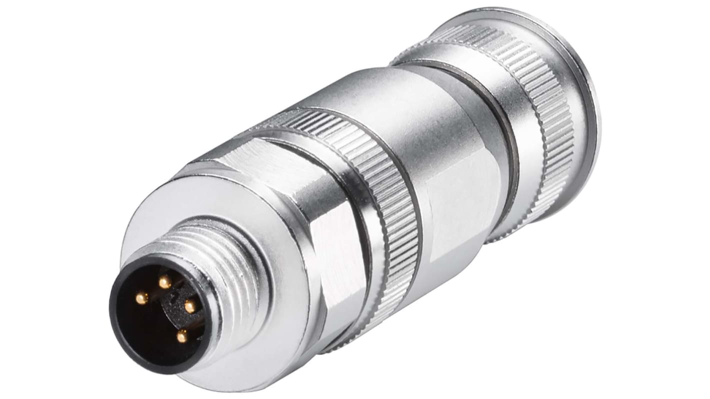 Siemens Circular Connector, 4 Contacts, M8 Connector, Plug, IP65, IP67, 6ES Series