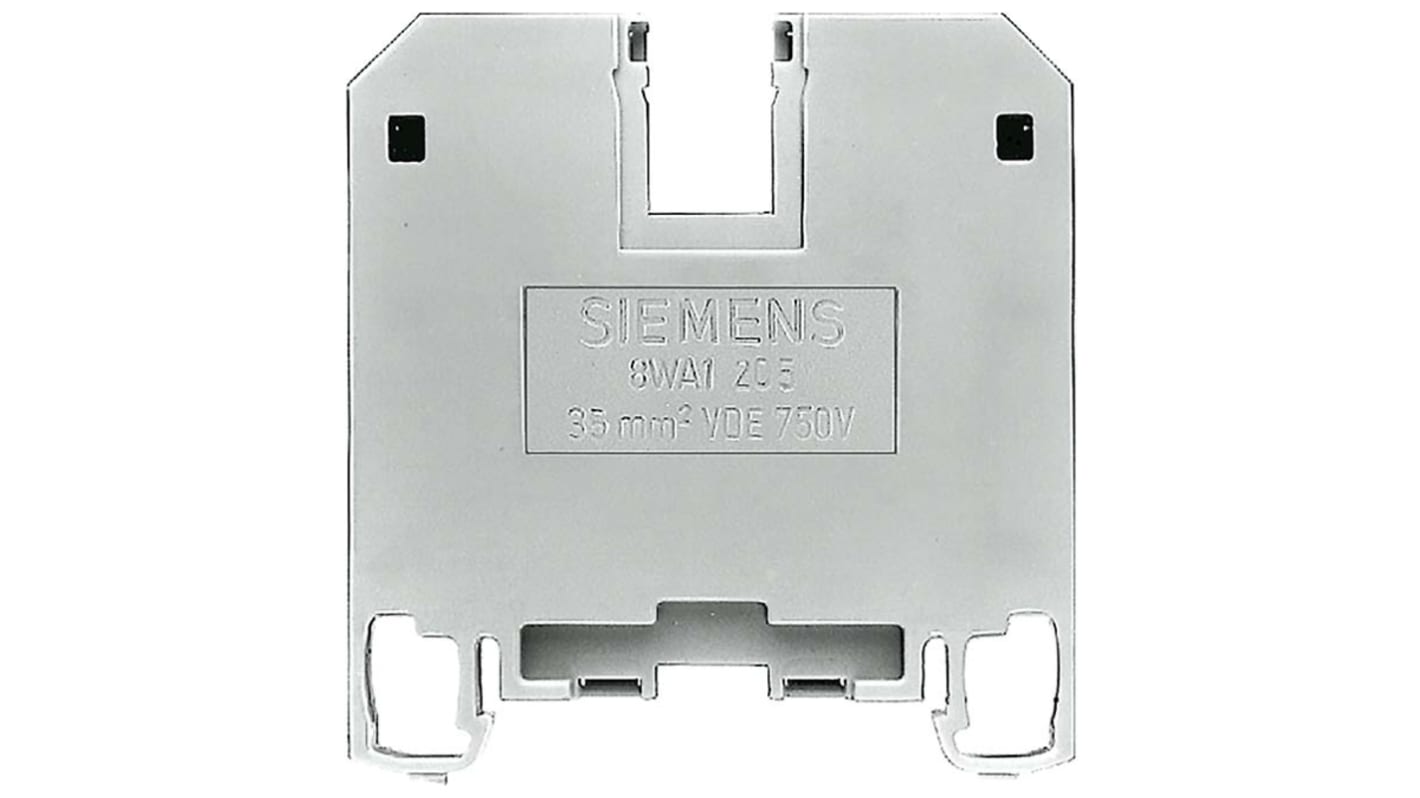 Siemens ヒューズ無しDINレール端子 スクリュー 8WAシリーズ, 125A, 8WA1011-1BM11