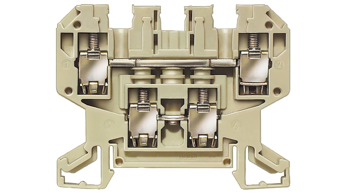 Siemens 8WA Series Beige Non-Fused DIN Rail Terminal, Screw Termination